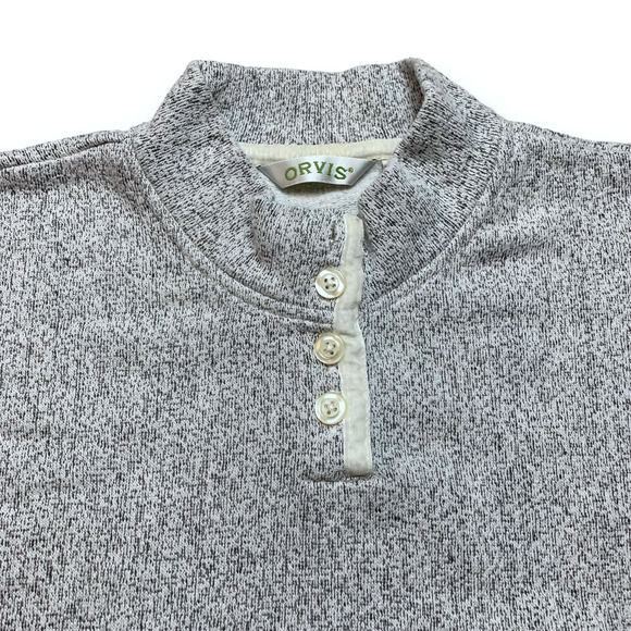 Orvis 1/4 Button Turtleneck Pullover Sweater- Men's Medium/ Gray - Picture 4 of 6